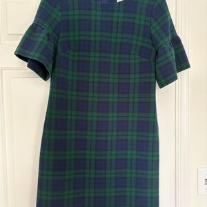 Vineyard Vines Blue and Green Checkered Quarter Sleeve Dress